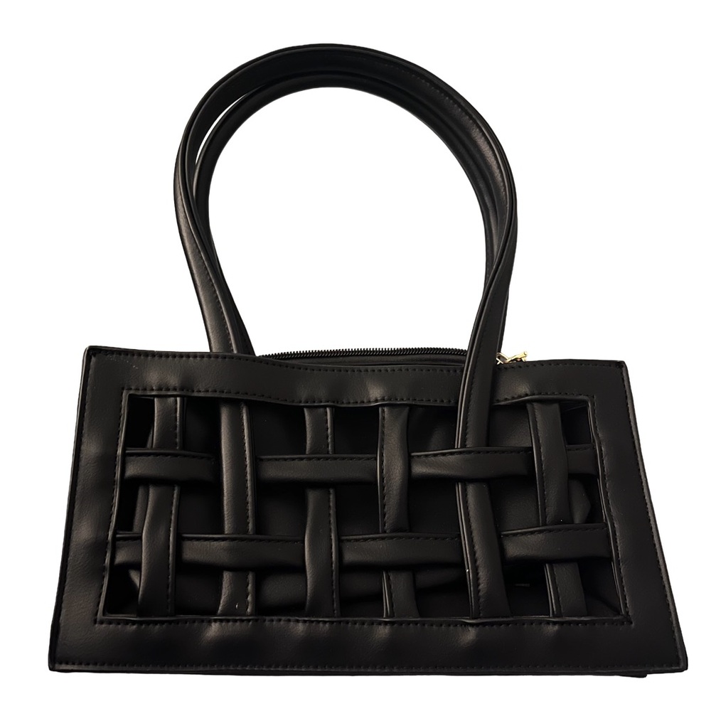 Black Woven Handbag